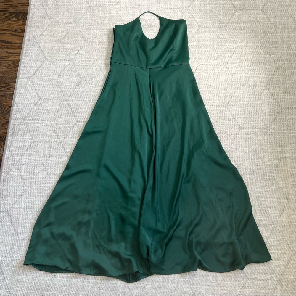 David’s Bridal DB Studio Bridesmaids Green Long Dress